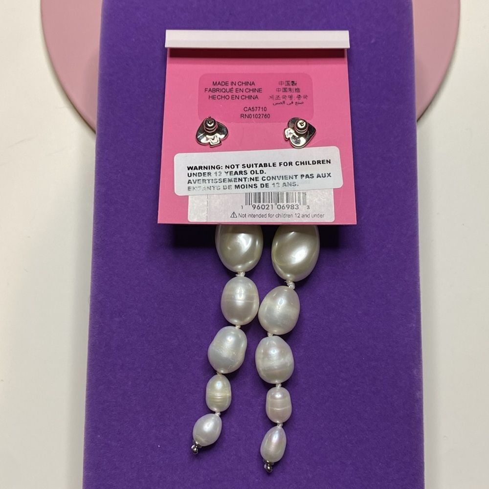 💛 SOLD OUT New Kate Spade New York Treasure Trove Pearl Drop Earrings - Picture 4 of 5